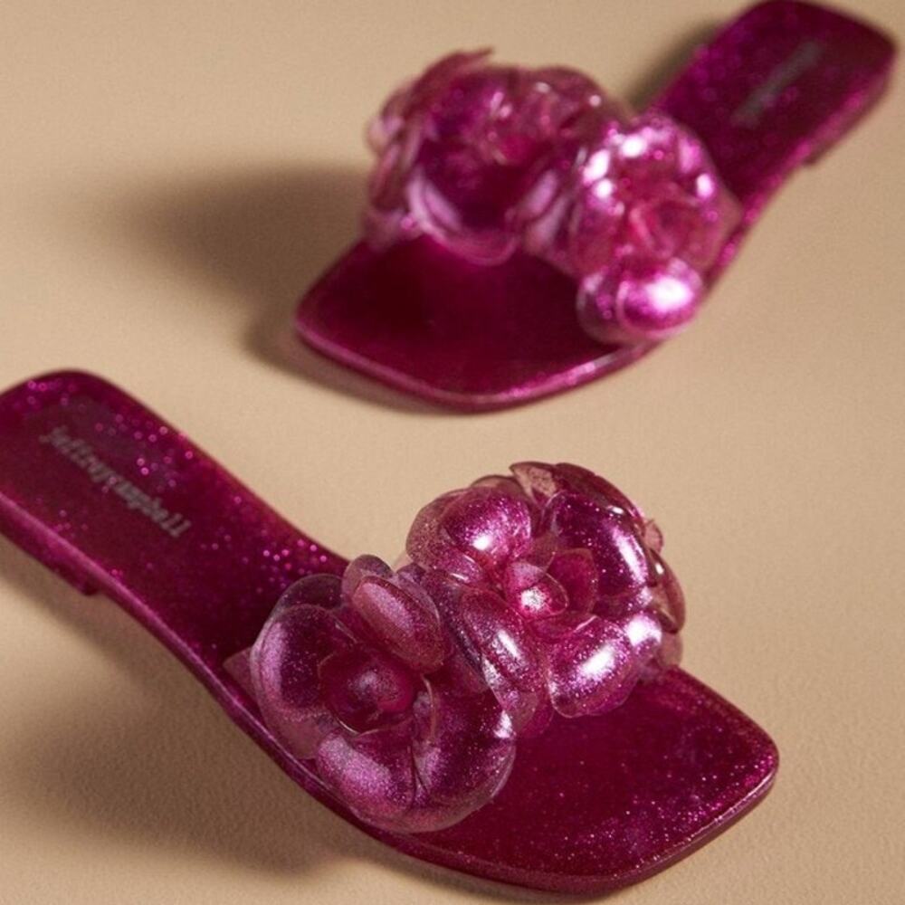 New Jeffrey Campbell Pink Floralee Thong Sandals